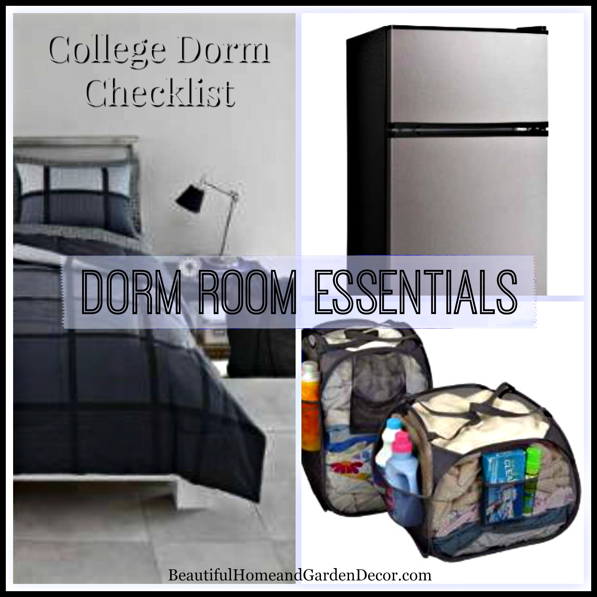 cute college checklist dorm room