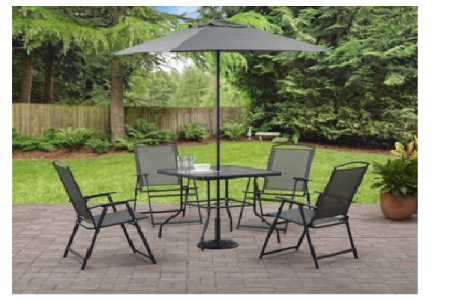 Outdoor Table with Folding Chairs